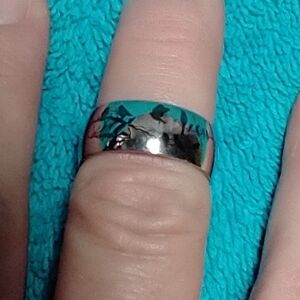 Elegant Silver black crow stainless steel Band Ring